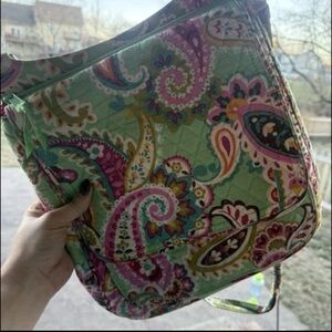 Vera Bradley Tutti Frutti Mailbag Crossbody Mint Green Pink Paisley Flap Retired
